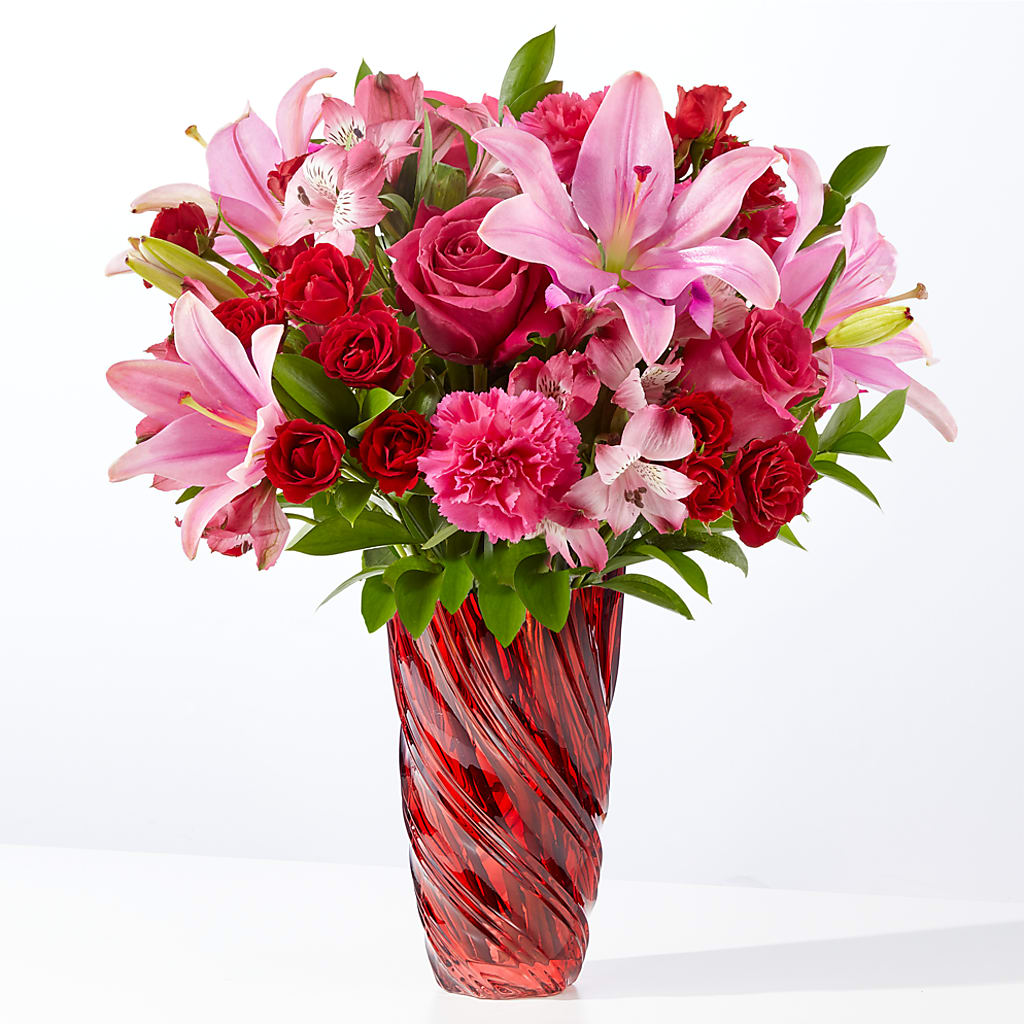 In Love Bouquet with Luxe Swirl Vase – CASSIDY'S FLOWERS, Newmarket ON