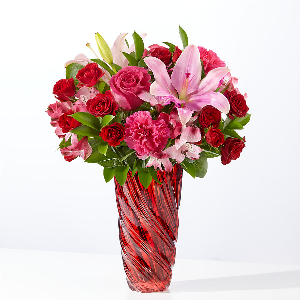In Love Bouquet with Luxe Swirl Vase – CASSIDY'S FLOWERS, Newmarket ON