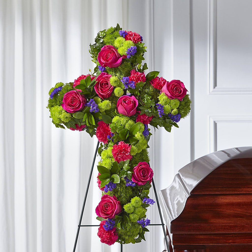 Tribute Rose Floral Cross – CASSIDY'S FLOWERS, Newmarket ON