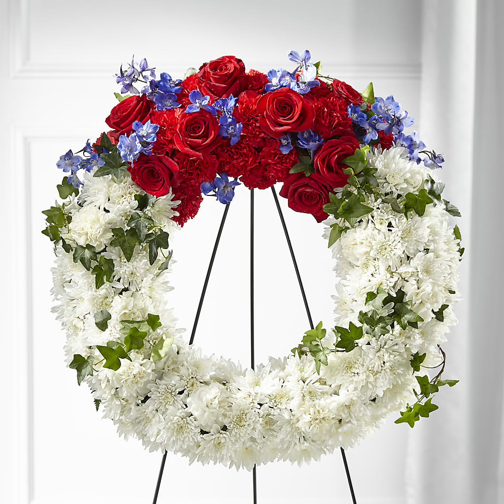 Patriotic Passion Wreath – CASSIDY'S FLOWERS, Newmarket ON