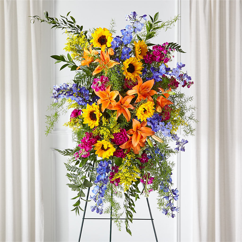 Sunlit Memories Standing Spray (Standard) – CASSIDY'S FLOWERS, Newmarket ON