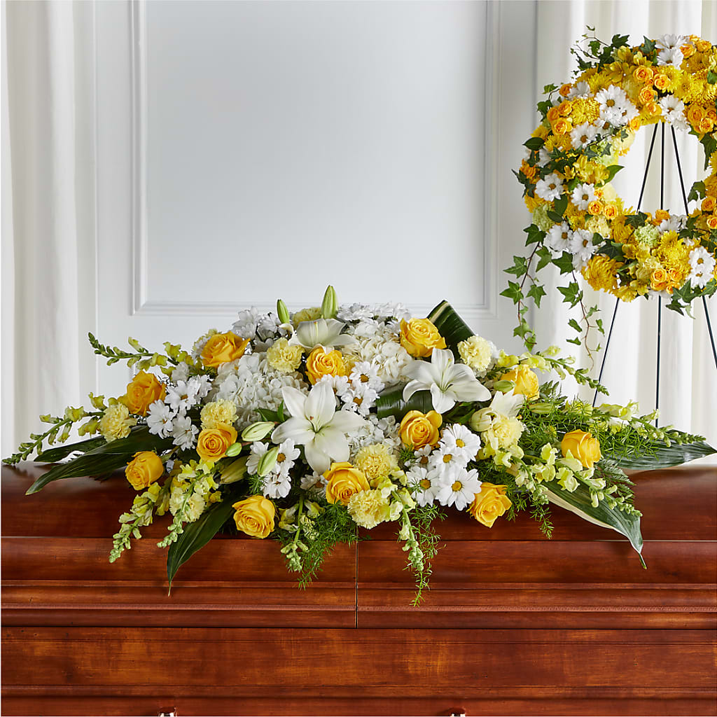 Golden Harmony Casket Spray – CASSIDY'S FLOWERS, Newmarket ON