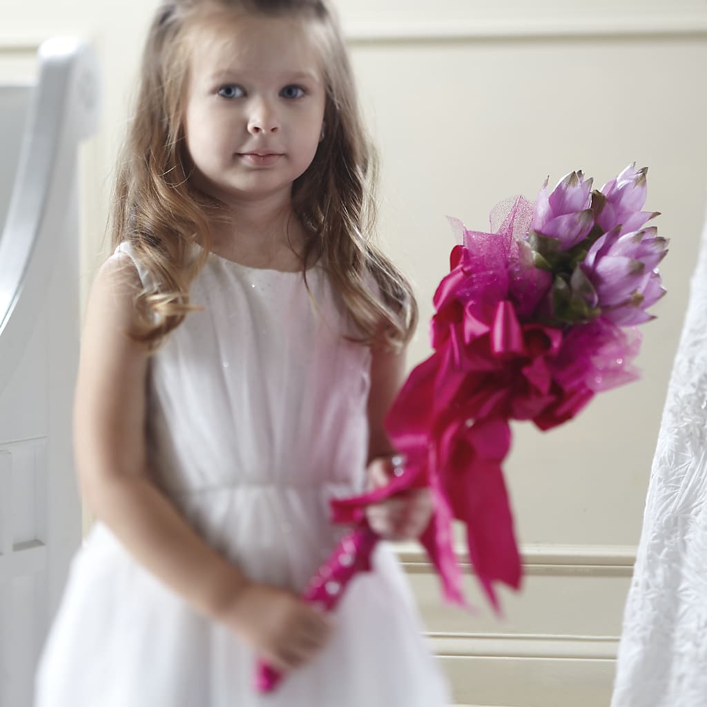 Sparkle Pink Flower Girl Bouquet – CASSIDY'S FLOWERS, Newmarket ON