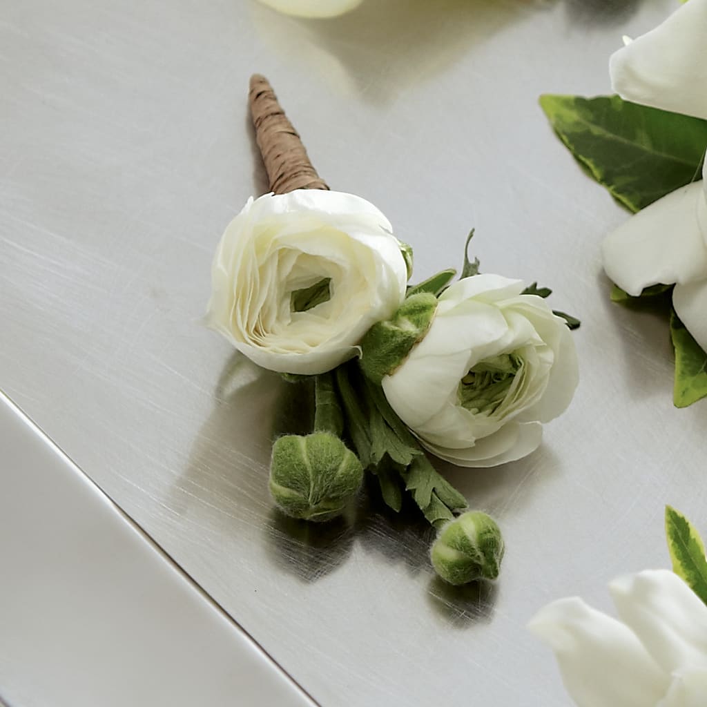 White Ranunculus Boutonniere – CASSIDY'S FLOWERS, Newmarket ON
