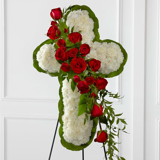Chevalet croix florale