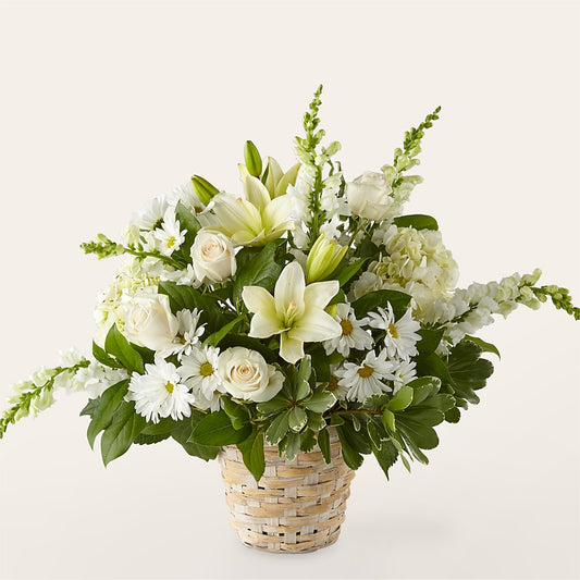 Panier floral ivoire élégant