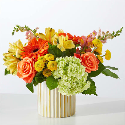 Autumn Sunshine Bouquet with Ivory Vase – CASSIDY'S FLOWERS, Newmarket ON