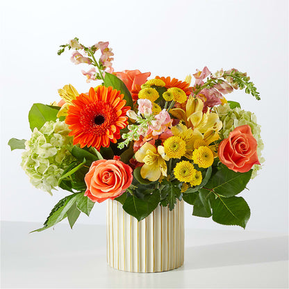Autumn Sunshine Bouquet with Ivory Vase – CASSIDY'S FLOWERS, Newmarket ON