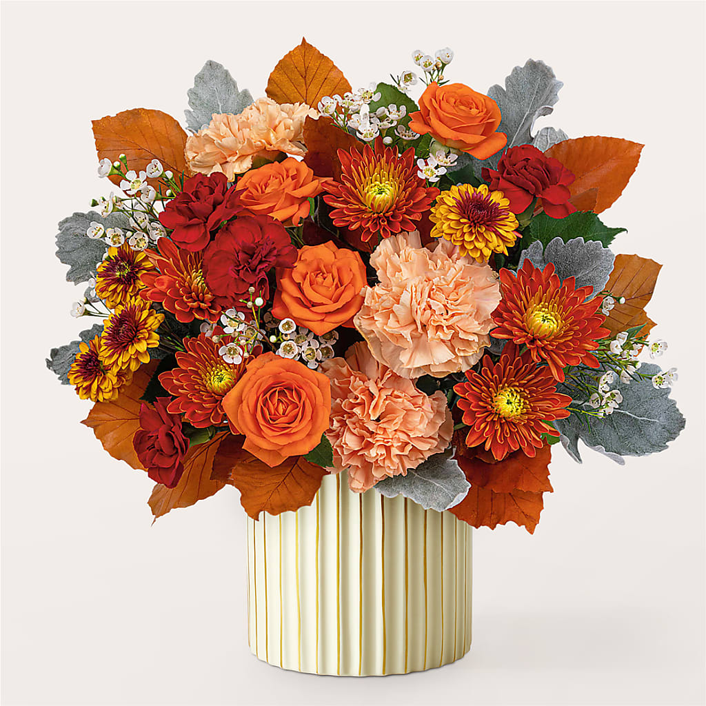Merlot Bouquet with Ivory Vase – CASSIDY'S FLOWERS, Newmarket ON