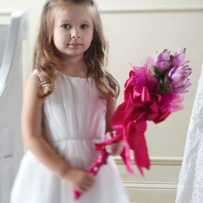 Sparkle Pink Flower Girl Bouquet – CASSIDY'S FLOWERS, Newmarket ON