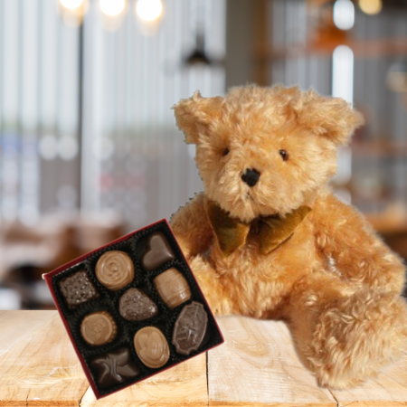 PLUSH TEDDY BEAR CHOCOLATE GIFT BUNDLE